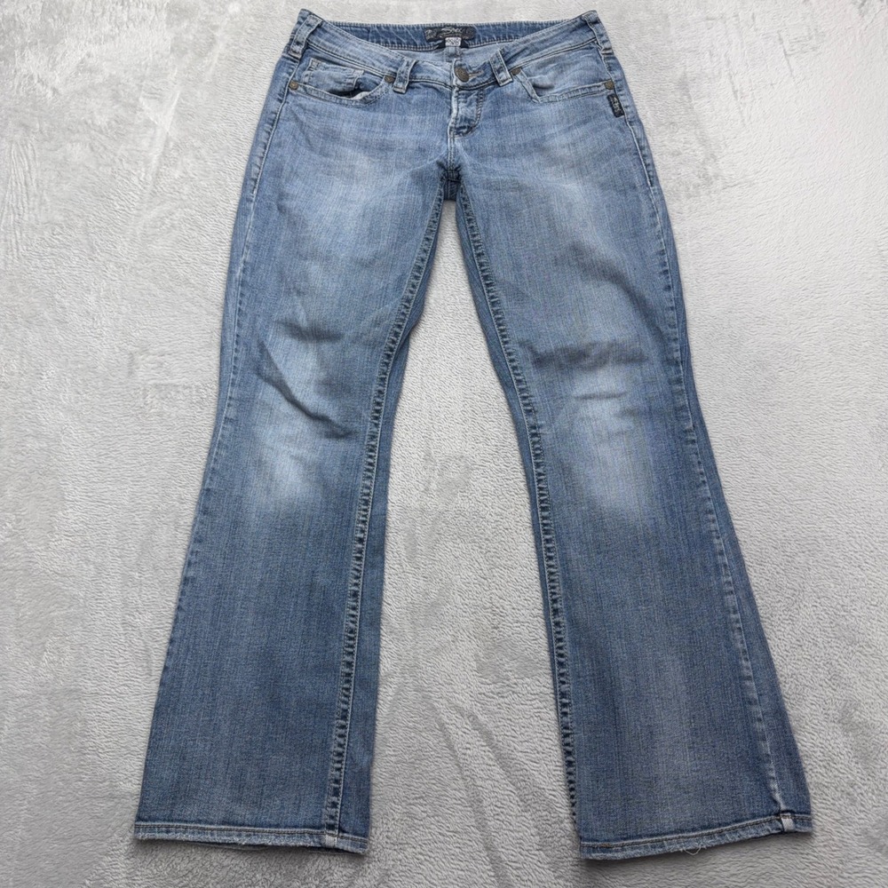 Silver Jeans Jeans Womens 29 Blue Aiko Bootcut Embroidered Mid Rise Denim